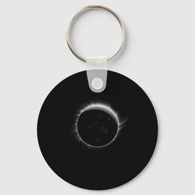 Solar Eclipse Moon And Sun Cool Event Graphic  Key Ring (Front)