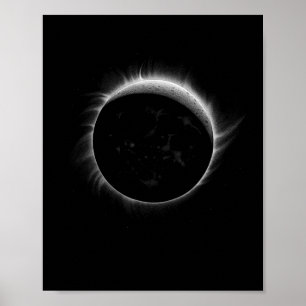 Solar Eclipse Moon And Sun Cool Event Graphic Poster