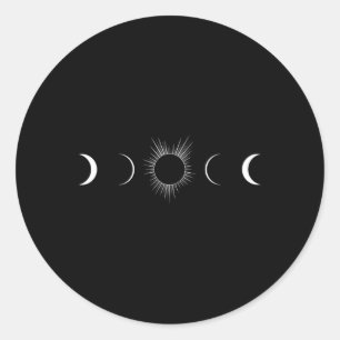 Solar Eclipse Moon Phases Totality Classic Round Sticker