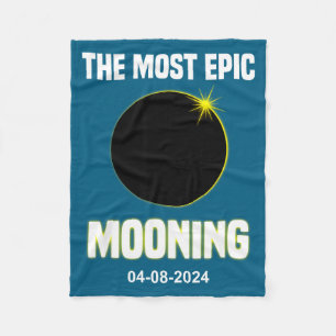 Solar Eclipse Mooning 04 08 Illustration Fleece Blanket
