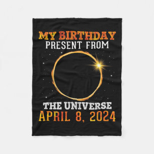 Solar Eclipse My Birthday Present From The Univers Fleece Blanket