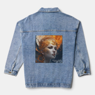 Solar Eclipse Mythical Princess Add Text 2024 Denim Jacket