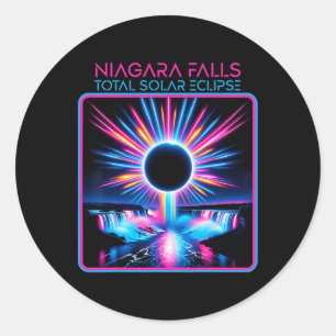 Solar Eclipse Niagara Falls Totality Event Souveni Classic Round Sticker