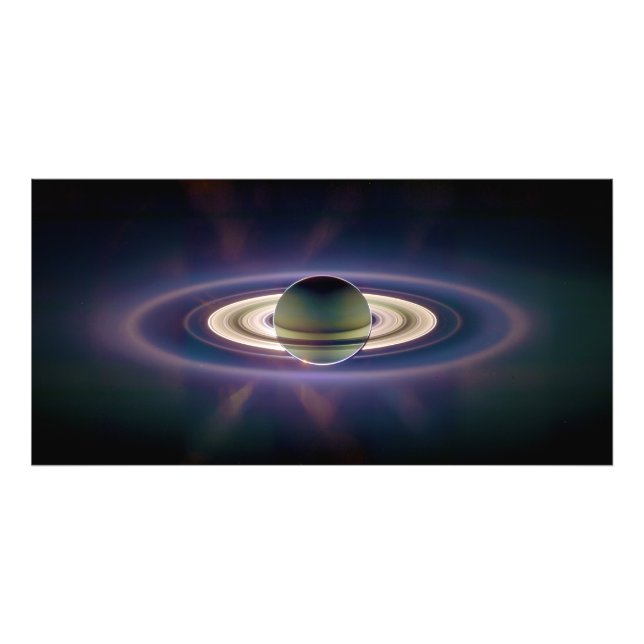 Solar Eclipse Of Saturn from Cassini Spacecraft Photo Print (Front)