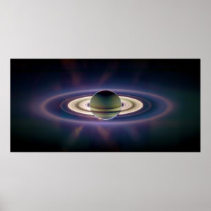 Solar Eclipse Of Saturn from Cassini Spacecraft Poster