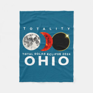 Solar Eclipse Ohio Total Eclipse Illustration Fleece Blanket