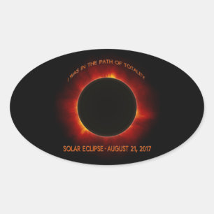 Solar Eclipse Oval Sticker