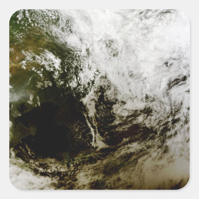 Solar eclipse over southeast Asia Square Sticker (Front)