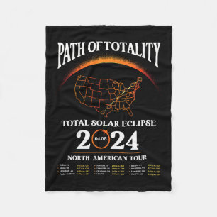 Solar Eclipse Path Of Totality Solar Eclipse April Fleece Blanket