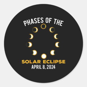 Solar Eclipse Phases Solar Eclipse Classic Round Sticker