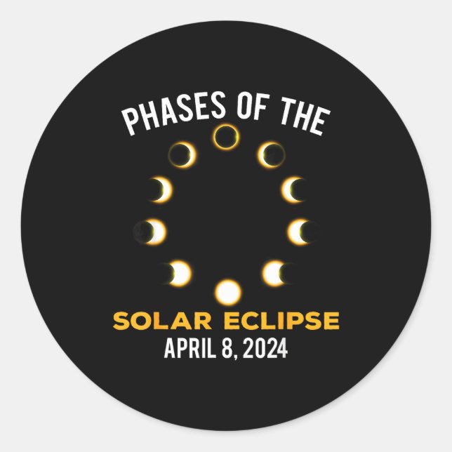 Solar Eclipse Phases Solar Eclipse Classic Round Sticker (Front)