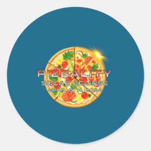 Solar Eclipse Pizzality Eclipse Pizza Classic Round Sticker