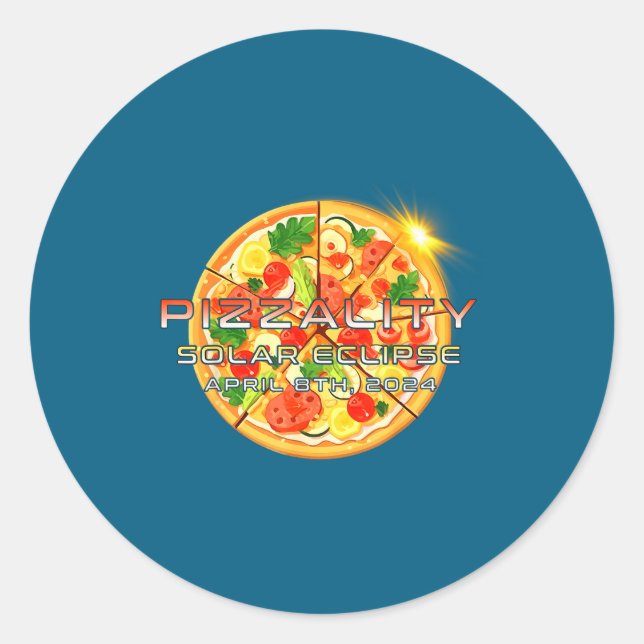 Solar Eclipse Pizzality Eclipse Pizza Classic Round Sticker (Front)