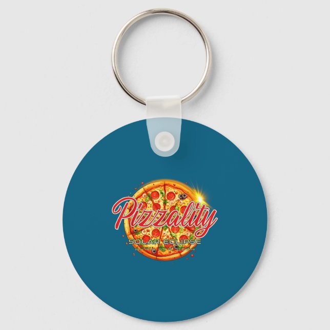Solar Eclipse Pizzality Eclipse Pizza Key Ring (Front)
