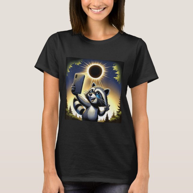Solar Eclipse Racoon April 8 T-Shirt (Front)