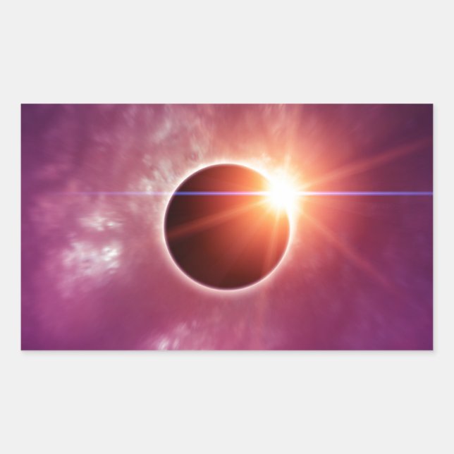 Solar Eclipse Rectangular Sticker (Front)