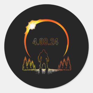 Solar Eclipse Sasquatch Totality 2024 Eclipse Classic Round Sticker