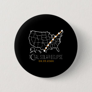 Solar Eclipse Shirt 2024 Path Of Totality Usa Map 6 Cm Round Badge