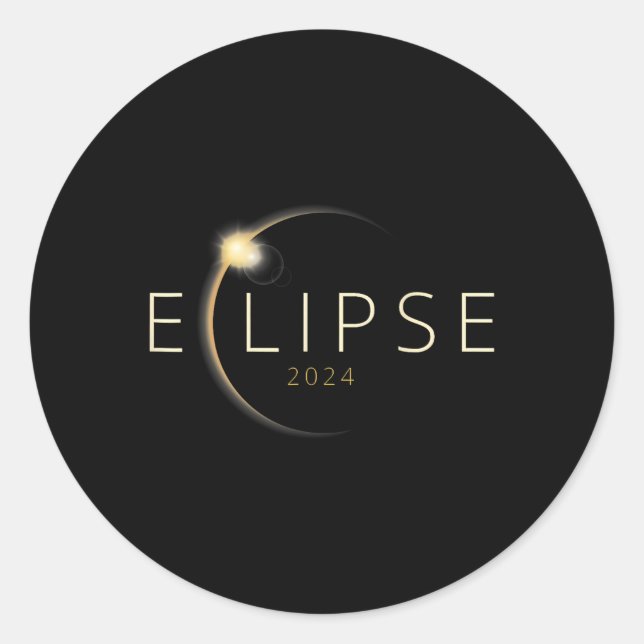 Solar Eclipse Shirt 2024 Total Solar Eclipse 4 08  Classic Round Sticker (Front)