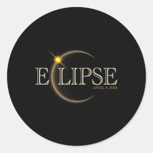 Solar Eclipse Shirt 2024 Total Solar Eclipse 4.08. Classic Round Sticker