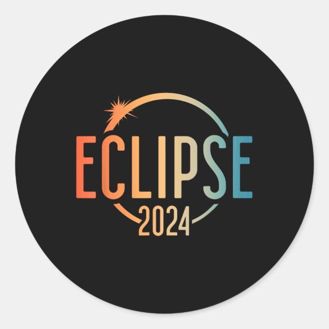 Solar Eclipse Shirt 2024 Total Solar Eclipse 4.08. Classic Round Sticker (Front)