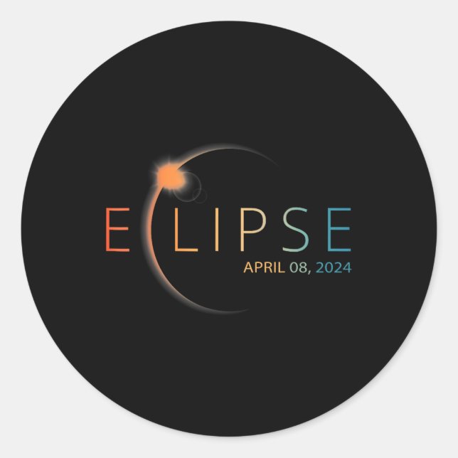 Solar Eclipse Shirt 2024 Total Solar Eclipse April Classic Round Sticker (Front)
