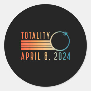 Solar Eclipse Shirt April 8 2024 Totality Solar Ec Classic Round Sticker