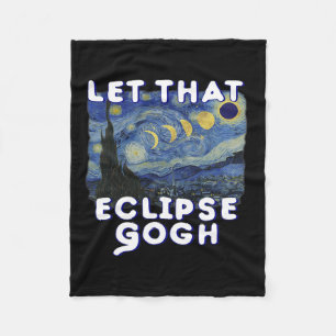 Solar Eclipse Shirt Commemorative Van Gogh Joke Fleece Blanket