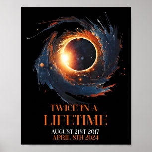 Solar Eclipse Shirt Twice In Lifetime 2024 Solar E Poster