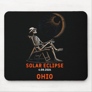 Solar Eclipse Skeleton Ohio Souvenir Illustration Mouse Pad
