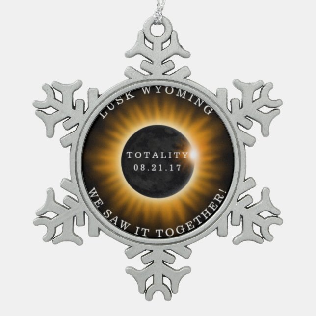 Solar Eclipse Snowflake Ornament Memorabilia (Front)