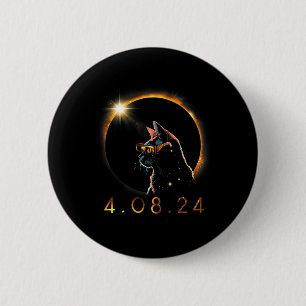 Solar Eclipse T Cat Wearing Solar Eclipse Glasses 6 Cm Round Badge
