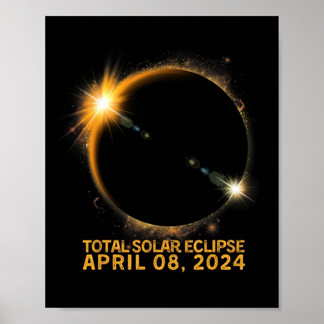 Solar Eclipse Tee 2024 Total Solar Eclipse 4.08.24 Poster (Front)