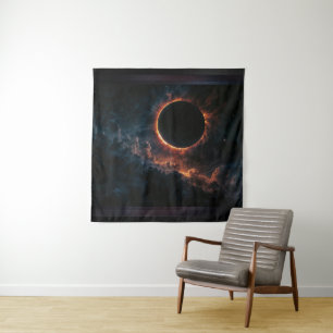 Solar Eclipse That Inspires Awe AI Art by Xzendor7 Tapestry