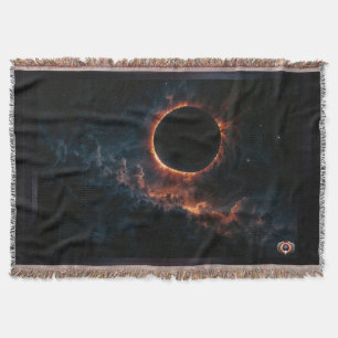 Solar Eclipse That Inspires Awe AI Art by Xzendor7 Throw Blanket