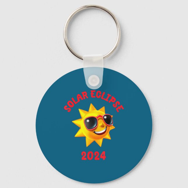 Solar Eclipse Total Darkness April Key Ring (Front)
