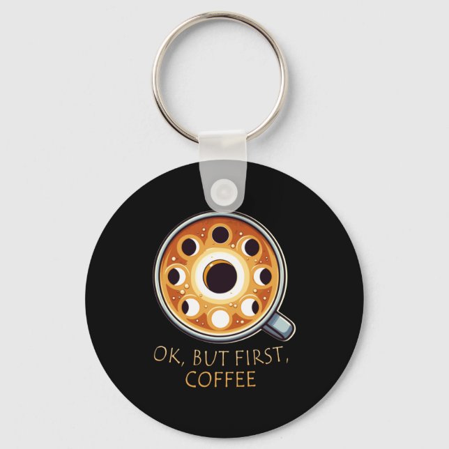 Solar Eclipse Total Eclipse Phases Key Ring (Front)