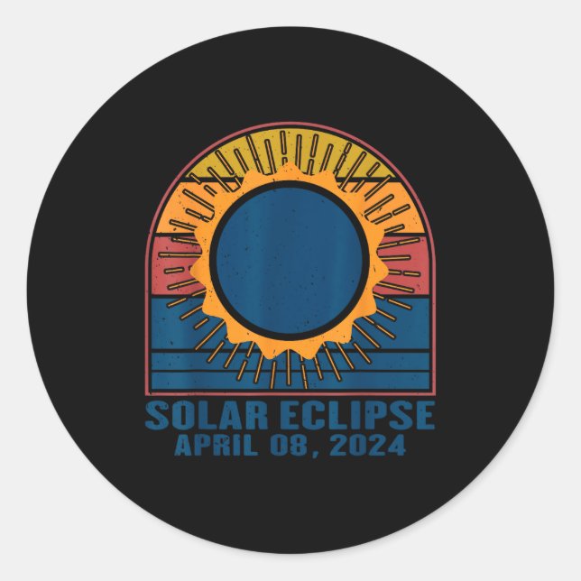 Solar Eclipse Total Solar Eclipse Classic Round Sticker (Front)