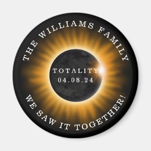Solar Eclipse Totality 2024 Personalised Family Magnet