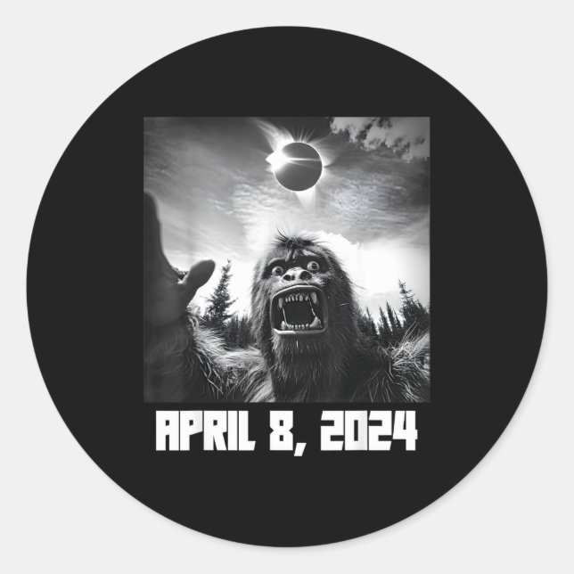 Solar Eclipse Totality April 8 Classic Round Sticker (Front)