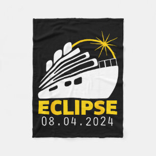 Solar Eclipse Totality Cruise Matching Illustratio Fleece Blanket