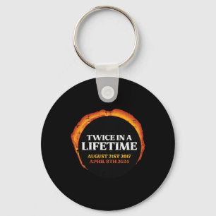 Solar Eclipse Twice Lifetime 08.21.17 04.08.24 Men Key Ring