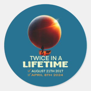 Solar Eclipse Twice Lifetime Solar Classic Round Sticker