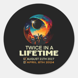 Solar Eclipse Twice Lifetime Solar Classic Round Sticker