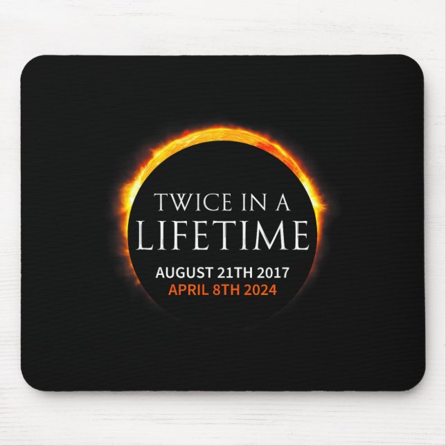 Solar Eclipse Twice Lifetime Solar Illustration Mouse Pad (Front)
