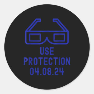 Solar Eclipse Usa Use Protection Classic Round Sticker