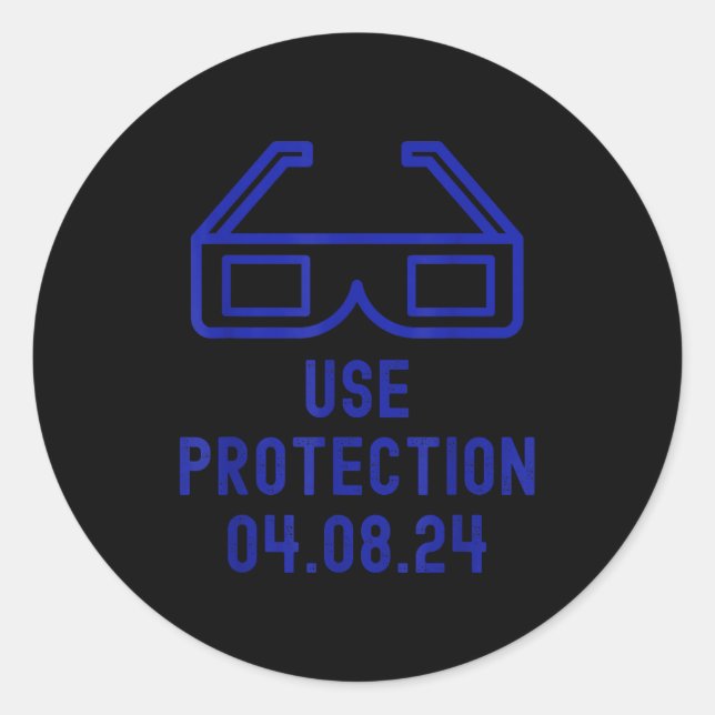 Solar Eclipse Usa Use Protection Classic Round Sticker (Front)
