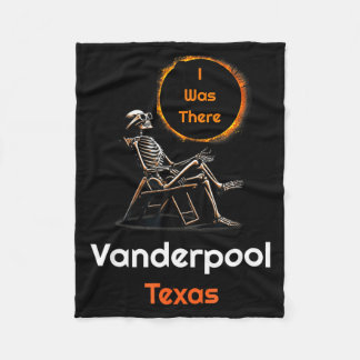 Solar Eclipse Vanderpool Texas There Illustration Fleece Blanket