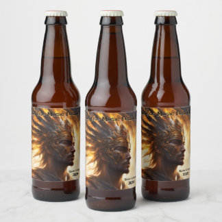 Solar Eclipse Warrior King Customise Set of 6 Beer Bottle Label