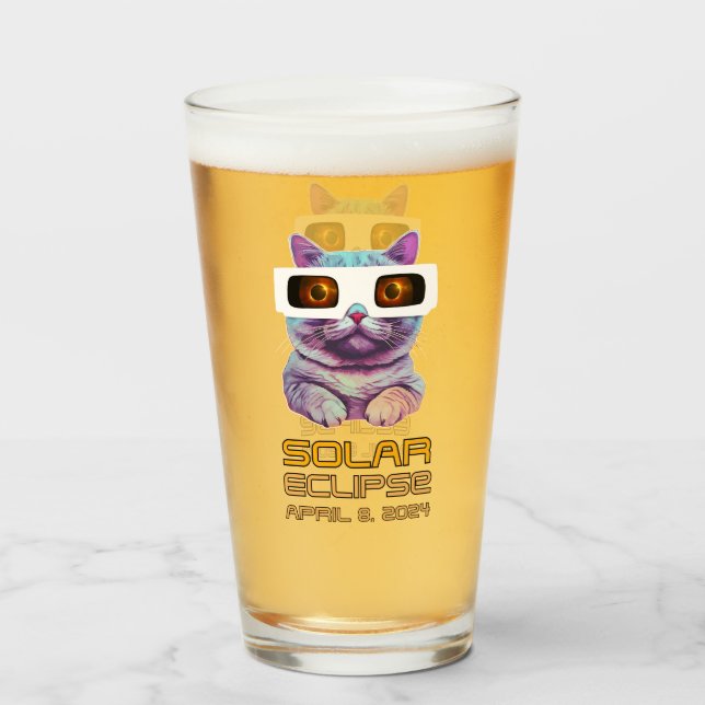 Solar Eclipse with Cat  Glass (Back Filled)